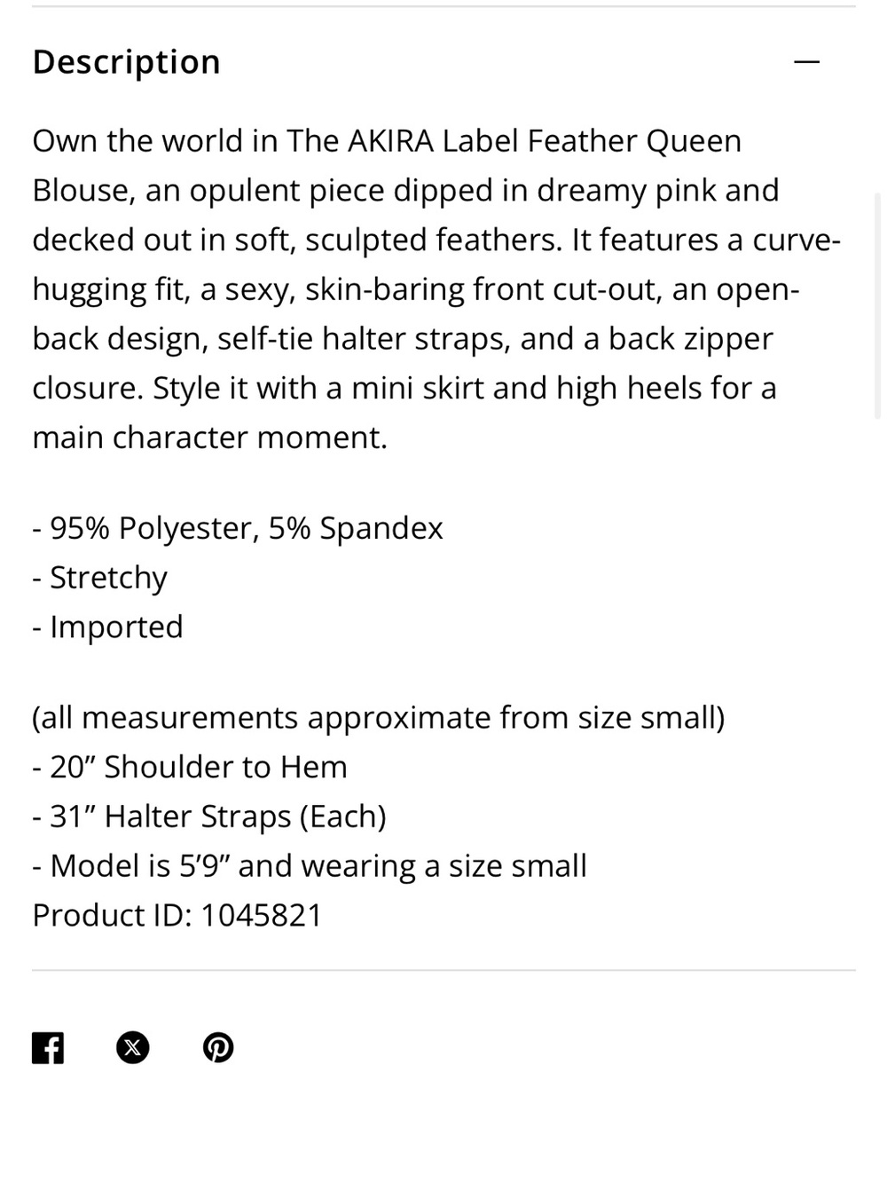 AKIRA Light Pink Crop Top with Branded Tag - Picture 11 of 11